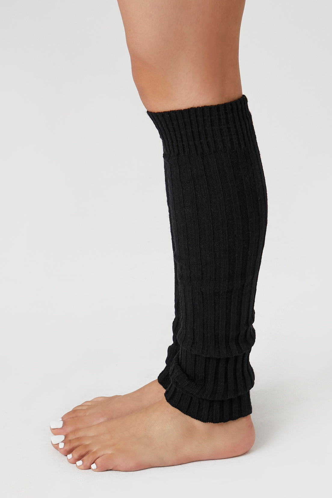 Black Ribbed Knit Leg Warmers 3