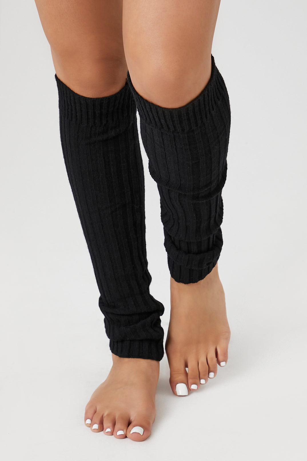 Black Ribbed Knit Leg Warmers 1