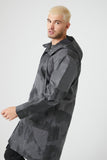 Dark Grey/Black Hooded Tie-Dye Trench Coat 2