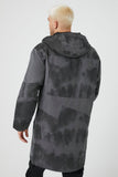Dark Grey/Black Hooded Tie-Dye Trench Coat 3
