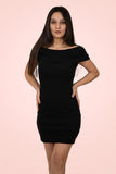 Black Knit Off-Shoulder Mini Dress 1