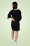 Ruched-Sleeve Mini Dress