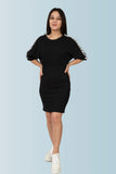 Dolman-Sleeve Graphic Mini Dress