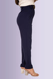 Navy Belted High-Rise Trousers 2