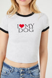 Heather Grey/Multi I Love My Dog Ringer Tee 9