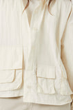 Cream Drop-Sleeve Pocket Shirt 8