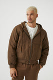 Brown Hooded Zip-up Jacket