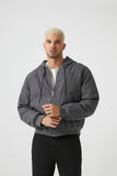 Grey Hooded Zip-up Jacket