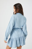 Light Denim Denim Tie-Front Mini Shirt Dress 2