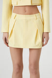 Yellow Pleated Mini Skirt 4