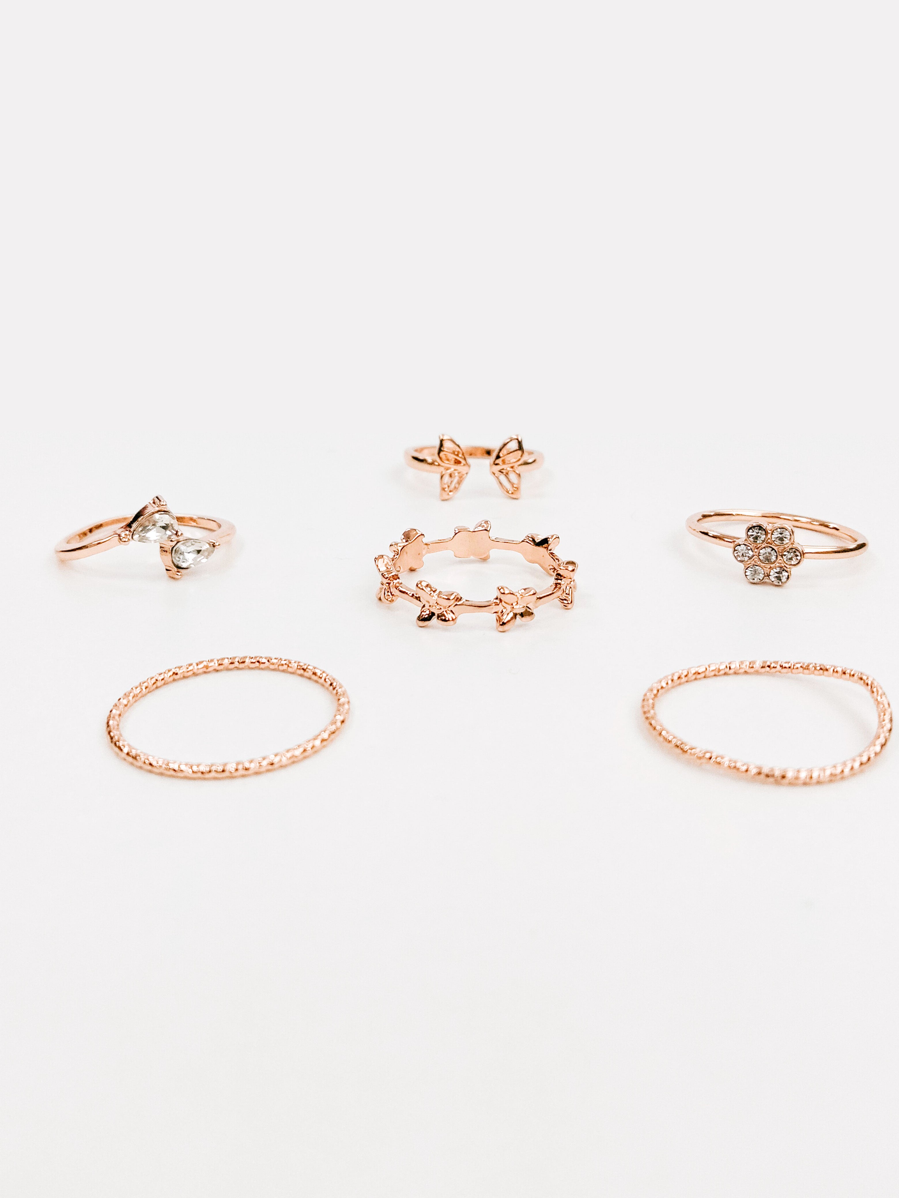 Assorted Butterfly Ring Set