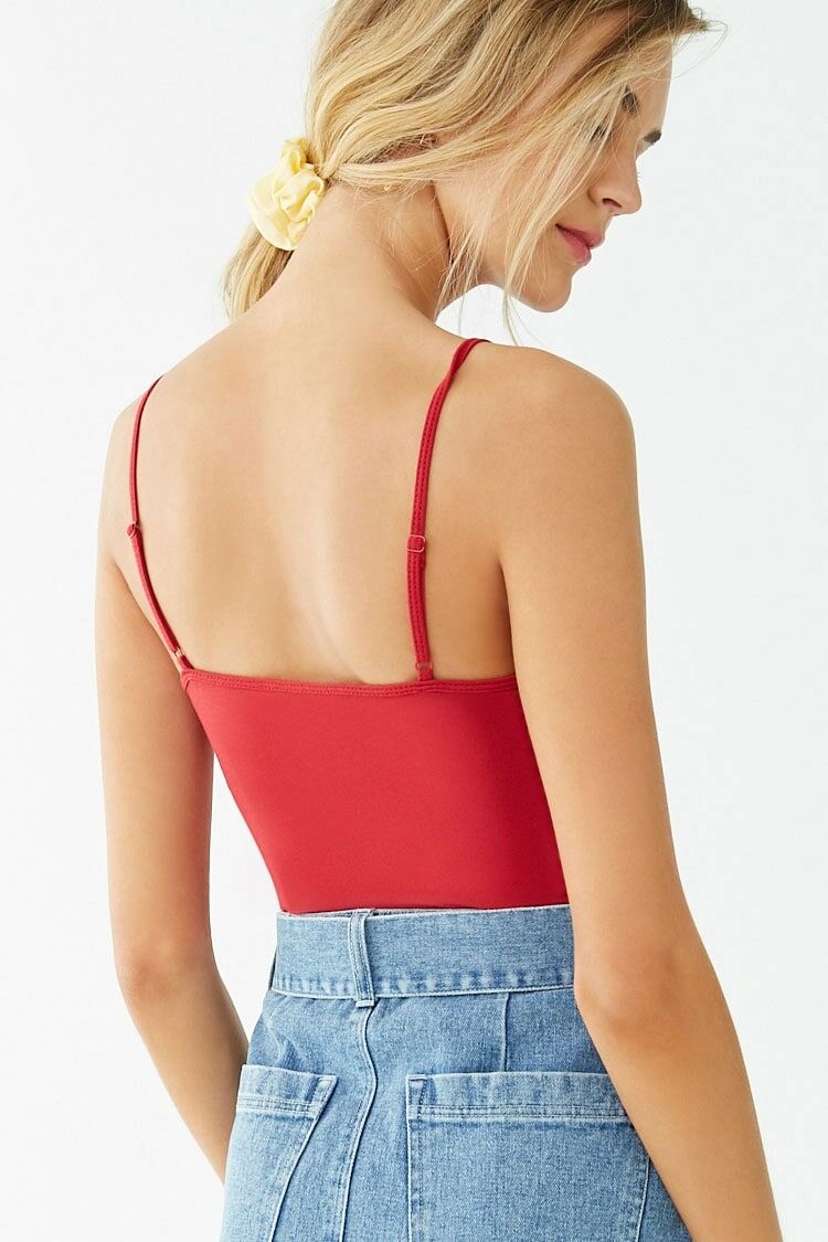 Red Basic Organically Grown Cotton Thick-Strap Cami 2