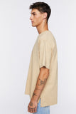 Taupe High-Low Crew Tee  3