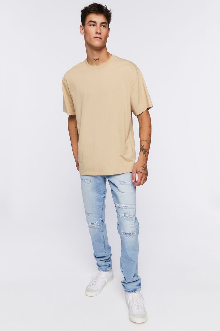 Taupe High-Low Crew Tee 