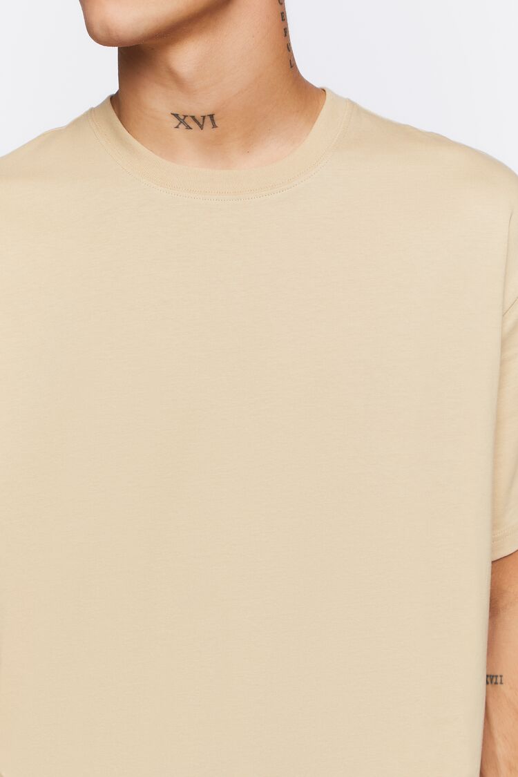 Taupe High-Low Crew Tee  2