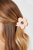 Tan Floral Hair Claw Clip 1
