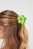 Green Floral Hair Claw Clip