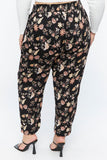 Black multi Plus Size Floral Print Pants 3