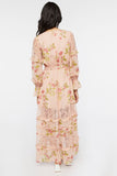 Blush Lace-Trim Tiered Floral Maxi Dress 4