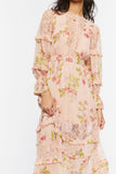Blush Lace-Trim Tiered Floral Maxi Dress 2