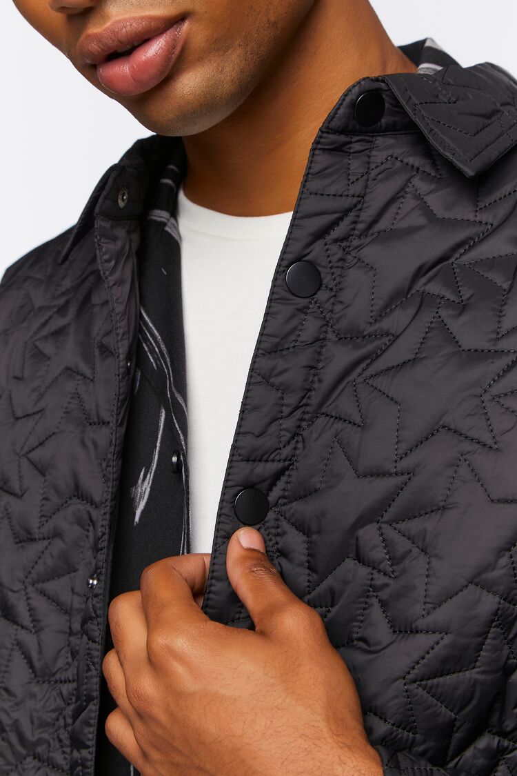 Black Star Quilted Bomber Jacket 2