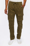 Olive Corduroy Button-Hem Slim-Fit Pants 1
