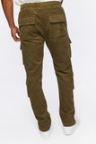 Olive Corduroy Button-Hem Slim-Fit Pants 4