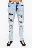 Medium Denim Bleached Wash Distressed Skinny Jeans 2