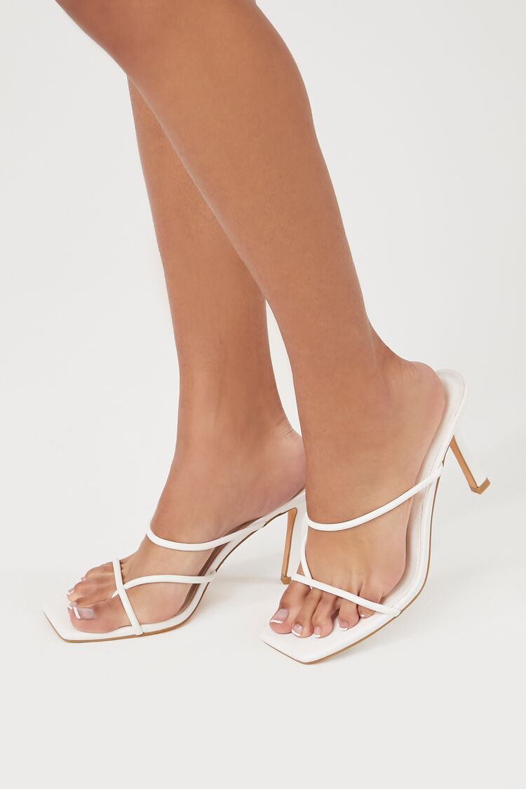 White Strappy Stiletto Heels
