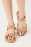 Nude Ruched Faux Leather Sandals 2