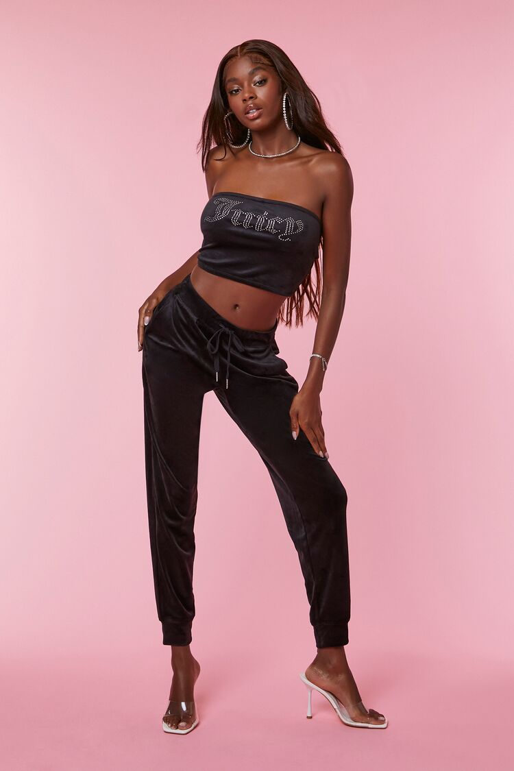 Black Juicy Couture Velour Tube Top