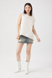 Ivory Distressed Crew Neck Muscle Tee 4