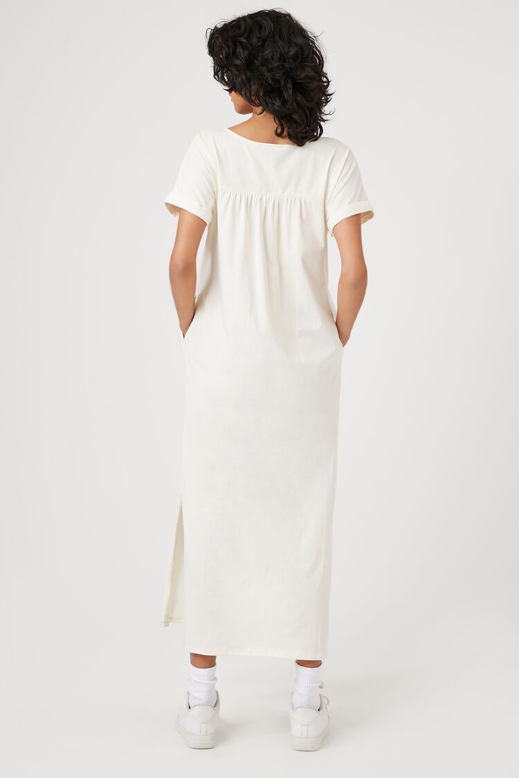 Cream  V-Neck Short-Sleeve Maxi Dress 4