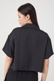 Black Cropped Drop-Sleeve Shirt 2