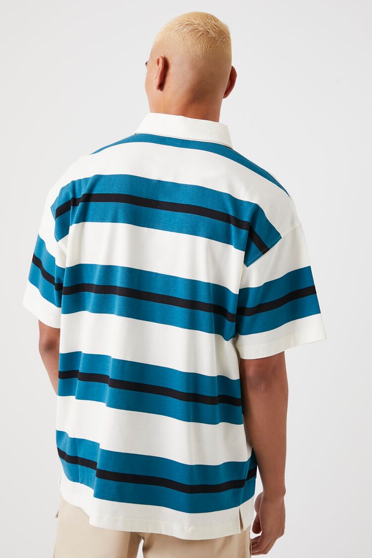 Azure/multi Striped Polo Shirt 4