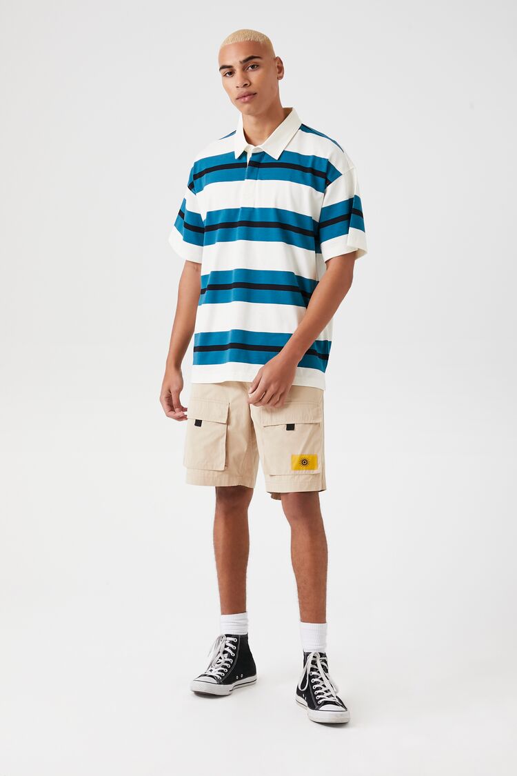 Azure/multi Striped Polo Shirt 1