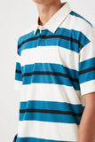 Azure/multi Striped Polo Shirt 2