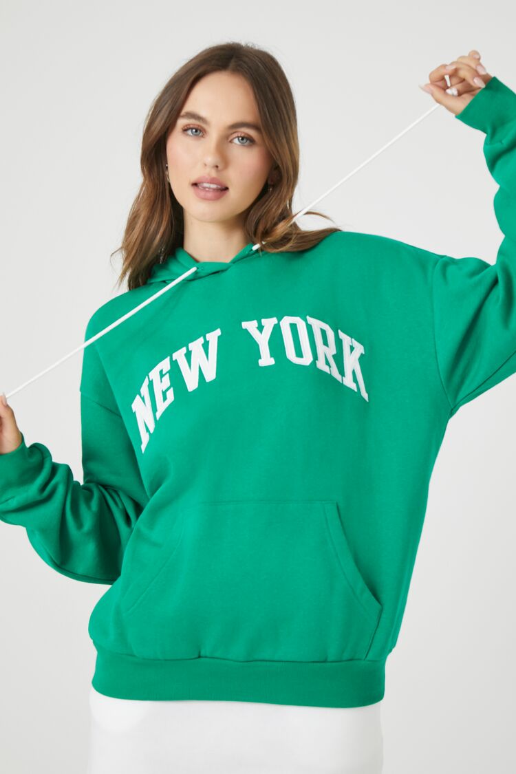 Bright Green Multi New York Graphic Hoodie
