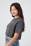 Charcoal Multi Psalm Cropped Graphic Tee 3