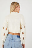Cream Turtleneck Cutout Sweater 4