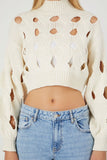Cream Turtleneck Cutout Sweater 2