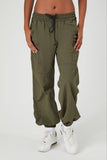 Olive Zippered Cargo Mid-Rise Joggers1