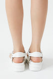 White Faux Croc Lug-Sole Sandals 3