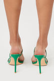 Green Open-Toe Slip-On Stiletto Heels 3