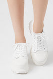 White Lace-Up Lug-Sole Sneakers 2