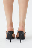 Black Open-Toe Slip-On Stiletto Heels 3