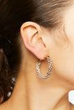 Clear Gold Rhinestone Hoop Earrings