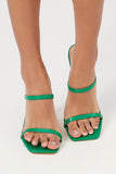 Green Open-Toe Slip-On Stiletto Heels 2