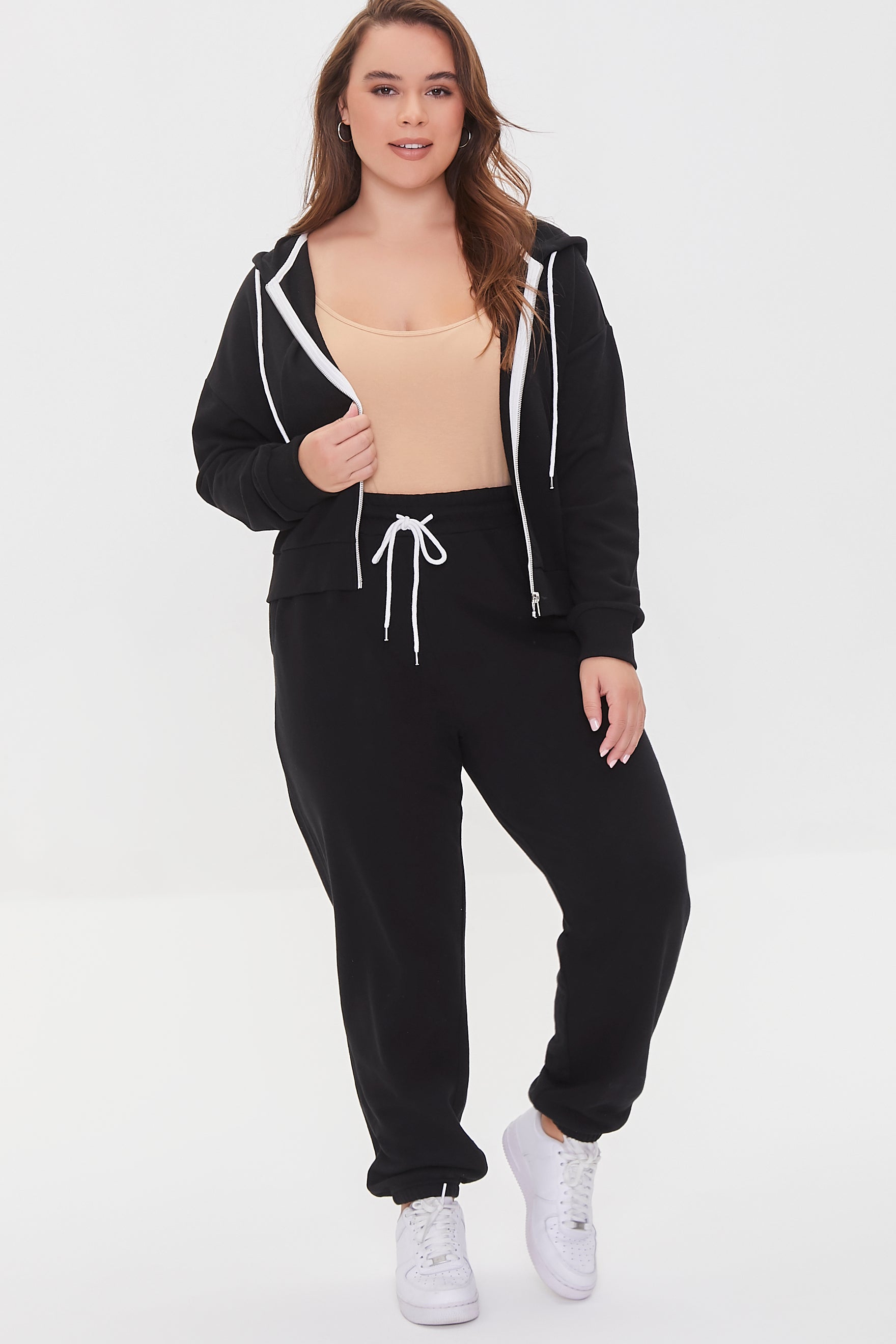 Black Plus Size French Terry Joggers 