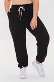 Black Plus Size French Terry Joggers 1